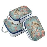 3 Set Travel Packing Cubes For Suitcases 100% Polyester Suitcase Organizer Bags Set, Illustration Cute Bird Spring (3 Set)