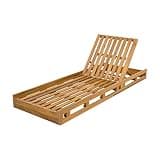 Outdoor Lounge Chair Tanning, Adjustable Reclining Patio Chaise for Pool, Beach Lawn, Garden Deck, Teak Finish Acacia Wood Pool Recliner,A-1