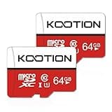 KOOTION 64GB Micro SD Card 2 Pack, Micro SDXC Memory Card Class 10 Micro SD Cards UHS-I, C10, U1, High Speed TF Flash Card with Adapter