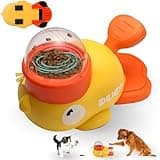 Pets Sparkle Duck Feeder for Dogs - Anti-Slip Rubber Duck Dog Treat Dispenser - Dog Treat Dispender Toy - Slow Puzzle Feeder Toy for IQ Training, Mental Enrichment for Dogs and Cats