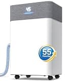 AKIRES 4500Sq.Ft Dehumidifier, Max 80 Pint/Day Smart Compressor Dehumidifier with Drain Hose, 24H Timer & Child Lock, Intelligent Humidistat,for Basement,Bedroom(Matte White)