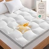 Bedsure Pillow Top Mattress Topper King - Waterproof Mattress Protector King with 8-21 Inches Deep Pocket, 800 GSM Extra Thick Waterproof Bed Pad Fitted, Soft Bed Cover for Home, Bedroom, Hotel, White