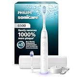 Philips Sonicare 6500 Series Electric Toothbrush - Next-Generation Sonicare Technology, Pressure Sensor, 9 Brushing Settings, SmarTimer, BrushPacer, 21-Day Runtime, Travel Case, White, HX7410/10