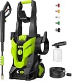 Pressure Washer, Power Washer with 4 Quick Connect Nozzles 1 Foam Cannon, High Pressure Cleaning Machine for Cars/Fences/Driveways/Patios/Farms/Home Cleaning(Bright Green)