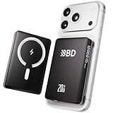 BBD Magsafe Portable Charger,12000mAh Wireless Power Bank with USB-C Cable,Magnetic Power Bank Fast Charging PD 20W,Travel essential Slim Magsafe Battery Pack for iphone 17/16/15/14/13/12 Series 1Pack