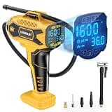 LIVOWALNY Tire Inflator Air Compressor Compatible with DeWalt 20V Battery Power, 160PSI Cordless Portable Electric Air Pump with Digital Pressure Gauge for Car Motorcycles Bike Ball Auto (Tool Only)