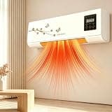 Elegant Wall Mounted Air Conditioner Fan and Heater Combo, 1800W Splash-Proof Ductless Space Heater AC Unit for Bathroom Bedroom, Smart tat, 6H Timer, Remote