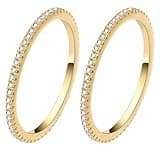 LevyPan 2-Pack 14K Gold Plated Stacking Rings for Oura Ring Gen 5/4/3, Cubic Zirconia Simulated oura ring accessories stack Diamond Rings for Women
