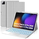 Backlit Keyboard Case for Xiaomi Pad 8/8 Pro/7/7 Pro 11.2 Inch with Trackpad, Detachable Keypad for Mi Pad 7 Case with Backlight, Touchpad Case with Pen Holder for Mi Pad8/8 Pro 2026 11.2'', Grey