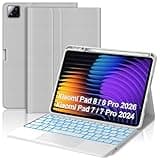Backlit Keyboard Case for Xiaomi Pad 8/8 Pro/7/7 Pro 11.2 Inch with Trackpad, Detachable Keypad for Mi Pad 7 Case with Backlight, Touchpad Case with Pen Holder for Mi Pad8/8 Pro 2026 11.2'', Grey