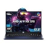 NIMO 17.3" AI Laptop, 12 Cores AMD Ryzen AI 9 HX 370 32GB RAM 1TB SSD (Beat Ultra 9 285H Up to 5.1GHz) Radeon 890M, 100W PD, 144Hz FHD, Backlit KB, USB 4.0 for Gamers & Content Creators 2-Yr Warranty