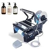 SENODON Semi-Automatic Labeling Machine, Round Bottle Label Applicator, for 20-100mm Diameter, High-Speed Application at 30 Times/Minute,for Glass, Plastic, and Metal containers.
