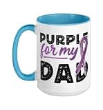 Alzheimer's Dementia Awareness Support Dad Purple For My Dad Ceramic Mug, Blue/White, 15oz