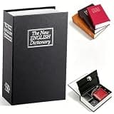 Book Shaped Security Lock Box with Combination Lock, Creative Book Safe Lock Box for Cash, Passport, Phone & Jewelry, Diversion Safe Hidden Storage for Home, Office, Dorm Room & Travel (Black,S)