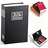 Book Shaped Security Lock Box with Combination Lock, Creative Book Safe Lock Box for Cash, Passport, Phone & Jewelry, Diversion Safe Hidden Storage for Home, Office, Dorm Room & Travel (Black,S)