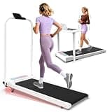 Walking Pad with Incline, 2 in 1 Under Desk Treadmill for Home, 2.0 HP Portable Electric Treadmill with Remote Control & Handle Bar, 300lbs Weight Capacity (White)