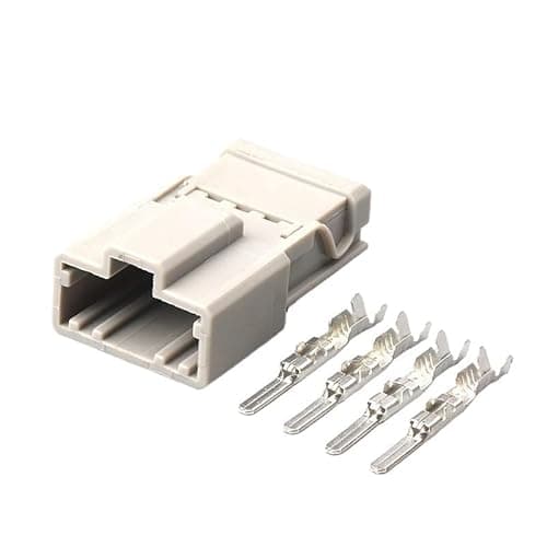 FTOMIKA Cars Connectors 1 Set 4 Pin Unsealed Car Auto Electrical Wire Connector Male Female Socket Plug 6098-0243 6098-0244(Silver,1 Set)