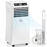 HOMCOM 10000 BTU Portable Air Conditioner for Rooms Up to 441 Sq. Ft., 4-in-1 AC Unit with Cooling Fan, Dehumidifier, Sleep Mode, Remote Control, 24H Timer, Window Installation Kit, White