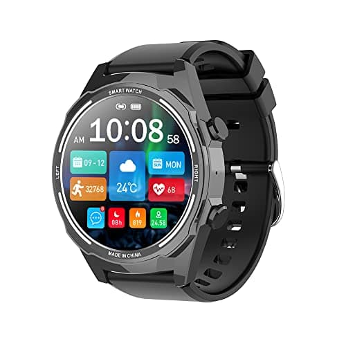 W@nyou Smart Watch for Men, 1.6-inch Extra Large Screen 60 Days Standby Round Touch IP67 Waterproof Watch with Heart Rate Sleep Monitor Bluetooth Call Message Sports for Android iOS (Blue)