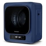 BANGSON Portable Dryers for Laundry, 1.8 Cu.Ft Compact Dryer with LED Control Panel, Wall Mount Kit, Exhaust Hose, Stainless Steel Drum, 120V Vented Dryer for Apartment, Dorm, RV, Blue