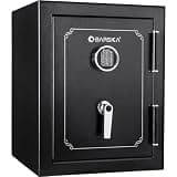Fireproof Safe with Key and Code, 3.51 Cubic Ft Lock Box for Home, Money Safe, Small Safe, Gun Safe, Document Safe, Lockbox, Cash Box, Wall Safe, Mini Safe,A-1