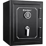 Fireproof Safe with Key and Code, 3.51 Cubic Ft Lock Box for Home, Money Safe, Small Safe, Gun Safe, Document Safe, Lockbox, Cash Box, Wall Safe, Mini Safe,A-1