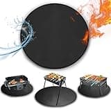 Tirifer 24" Round Grill Mat, Fire Pit Mat Fireproof Under Grill Mat Oil-Proof Waterproof BBQ Pad for Outdoor Grill Accessories, Heat Resistant Protective Deck and Patio Mat Fire Resistant Pad