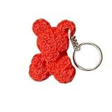 VivaElara Rose Bear Keychain, Cute Teddy Bear Keyring, Floral Bear Pendant, Mini Bag Charm Accessory for Keys Backpack Purse, Mother’s Day Style