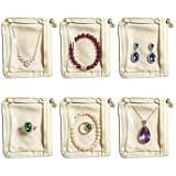 HERLAYN Travel Jewelry Organizer Pouches, 6 Pack Soft Velvet Clear Zipper Jewelry Bags, Lightweight Anti-Oxidation Jewelry Storage Pouch for Travel & Gift