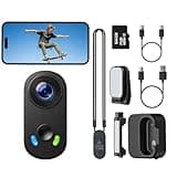 4K Mini Body Camera, Wearable Action Cam with Magnetic Mount, Charging Case, WiFi App Control POV Cam EIS Stabilization, 64GB SD Card, Hands-Free Recording for Vlogging Travel Cycling Motorcycle