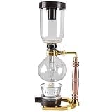 OISNGWNG Japanese Siphon Coffee Maker Tea Pot Vacuum Glass Type Machine Filter 3 Cups Gold