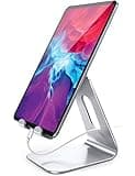 Lamicall Tablet Stand, Tablet Holder for Desk - Multi-Angle Adjustable Tablet Desktop Dock Gifts, Compatible with iPad Pro 11, 12.9, Air, Mini, Fire HD, Galaxy Tab, and Other 4-13" Tablets, Silver