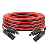 Solar Extension Panel Cable - 10AWG 10FT Tinned Copper Red & Black Parallel 10 Gauge PV Wire with Solar Connectors Weatherproof Photovoltaic Wire for RV, Marine, Solar Panel, Automotive (10 Feet)
