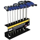KLEIN TOOLS JTH68M T-Handle Hex Key Set, Metric Sizes Allen Wrench Set with 6-Inch Blades, Stand Included, 8-Piece