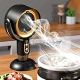 Portable Range Hood, Desktop Range Hood with 2 Speed Exhaust Fan, Detachable Aluminum Filter, Large Oil Collection Cup, Portable Kitchen Exhaust Fan for Indoor BBQ, Hot Pot Camping Trips Home (Gold)