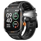 KT89 Smart Watch with Bluetooth Calling, Heart Rate Monitor, Pedometer, Sleep Tracking, Flashlight, 3ATM Waterproof, Black (Black Orange)