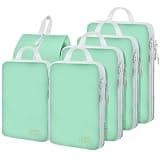 Lemoobolsa 6 Set Compression Packing Cubes, Suitcase Organizer, Lightweight Travel Essentials, Compression Bags For Travel Accessories Luggage Storage Set (6Pcs, Matcha Green)