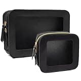 FFpaw 2 Pcs Clear Makup Bag Set, Clear Cosmetic Bags with Zipper Waterproof Small Travel Cosmetic Case Cute Make Up Pouch Mini Car Essentials for Women Travel Car Organizer