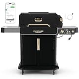 Ninja FlexFlame ProConnect Grill & Smoker | 5-in-1 Smart Cooking System | Electric & Propane | App-Connected | 3-Burner Digital Control | Roast, Griddle & Pizza Maker | Black/Gold | PG305