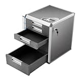 Lockable Document Storage Box, 5-Drawer File Cabinet with Recessed Handles and Foldable Label Bar, Freestanding Desktop Organizer for A4 Papers, Office, and Home, 13.8 x 12.4 x 15.9 In, Grey