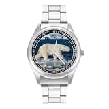 FodPand Analog Men Stainless Steel Band Watch Big Face Silver Wristwatch