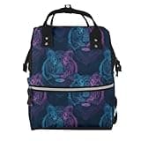 Fuzquwu Tiger (2) Print Diaper Bag Backpack,Travel Daypack For Mom Dad,Diaper Tote Backpack