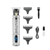 DAXXIN Hair Cutting Tool, Electric Hair Trimmer Cordless Hair Cutting Machine Rechargeable Professional Metal Zero Cutting Machine(Silver with Box)