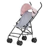 Dream On Me Aero Travel Umbrella Stroller, One-Hand Quick Fold, 3-Point Safety Harness, Dual Brakes, Adjustable Removable Canopy, Lightweight Compact & Space-Saving, for 6 to 36 Months – Pink