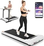 FUNMILY Walking Pad Treadmill Under Desk, 2.5HP Small Treadmill for Home/Office, 2026 Upgrade 3-in-1 Mini Treadmills with Remote Control, LED Display, 300 LBCapacity (Ivory White)