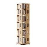Book Shelf Wooden Rotating Bookshelf 360° Standing Bookcase 6 Tiers Bookshelf Organizer Corner Stackable Home Living Room Book Rack Use for Many Years
