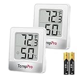 TempPro TP49 2 Pieces Digital Hygrometer Indoor Thermometer Humidity Meter Mini Hygrometer Thermometer with Temperature and Humidity Monitor Room Thermometer (Previously ThermoPro)