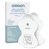 Omron Long Life Pads for TENS Unit Muscle Stimulator - Standard - Drug-Free Pain Relief - Includes 2 Reusable TENS Unit Pads - Durable, Reusable & Washable