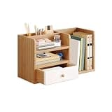 WANGHAI2024M Bookcases Desk Organizer Rack Artificial Board Bookshelf for Home with Drawer