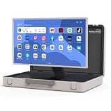 apolosign packgo 27-Inch Portable Entertainment System, Compact Suitcase Design Smart TV, Android OS, Bluetooth 3D Speakers, Built-in Battery 6H, Briefcase Screen Perfect for Travel & Parties (White)